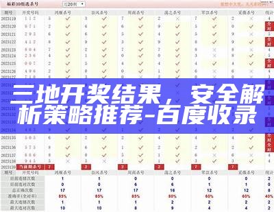 三地开奖结果，安全解析策略推荐-百度收录