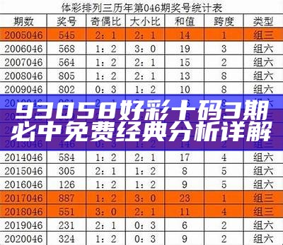 93058好彩十码3期必中免费经典分析详解