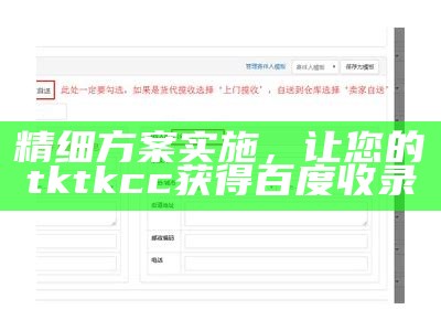 精细方案实施，让您的tktkcc获得百度收录