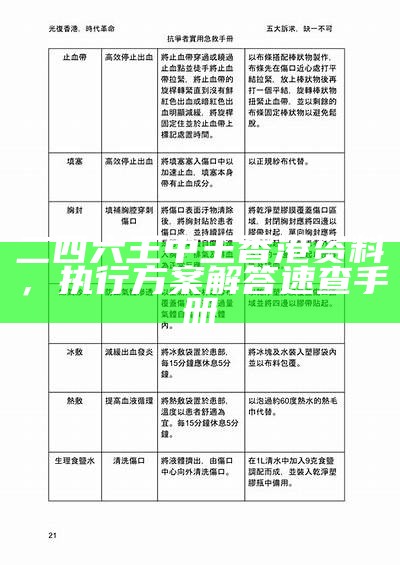 二四六王中王香港资料，执行方案解答速查手册