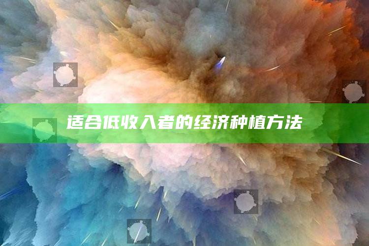 适合低收入者的经济种植方法 ,低收入人群的扶持