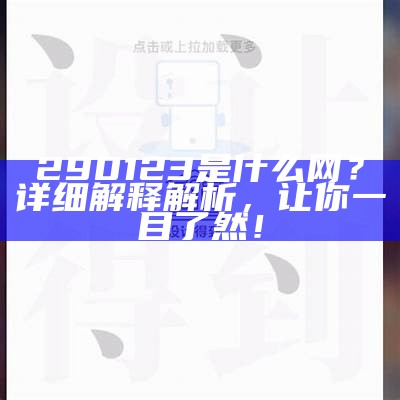 290123是什么网？详细解释解析，让你一目了然！