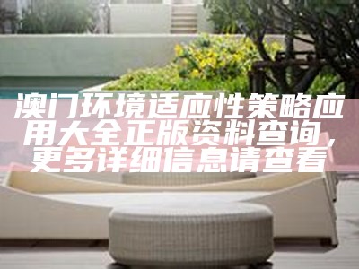 澳门环境适应性策略应用大全正版资料查询，更多详细信息请查看