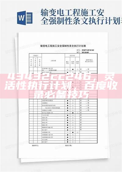 43432cc246，灵活性执行计划，百度收录必备技巧